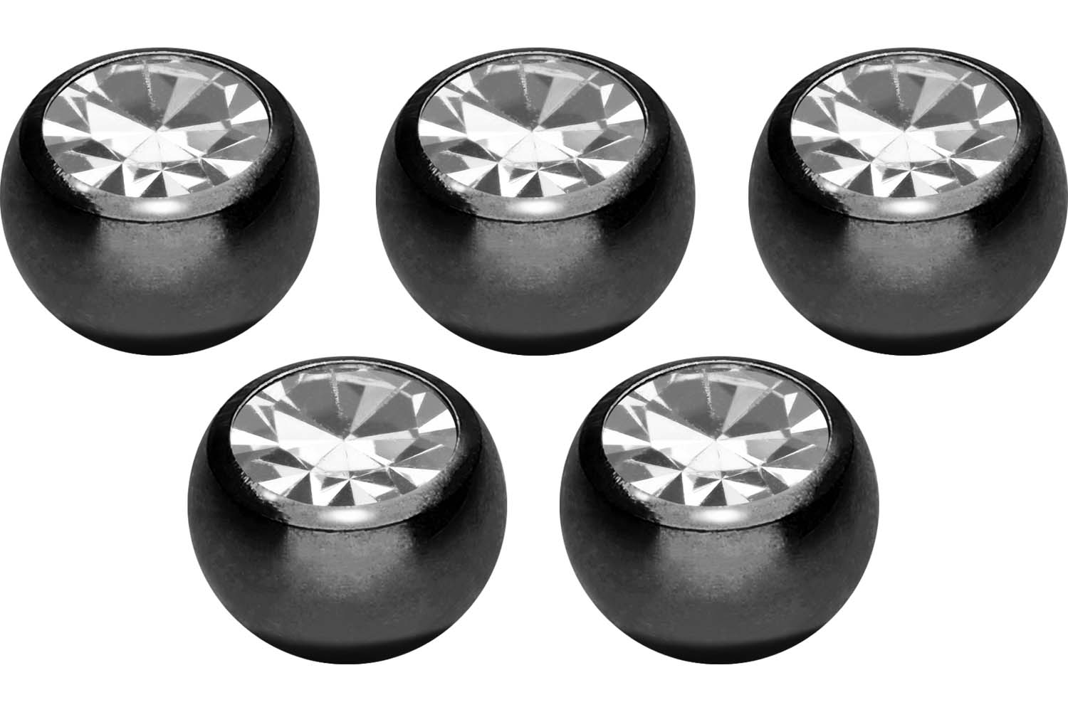 SET Titan Schraubkugel KRISTALL von Piercingline